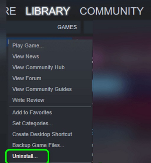 使用 Steam 手動卸載 PUBG
