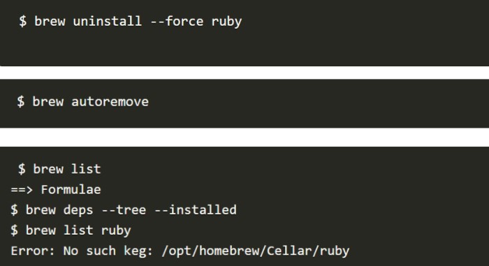 確認您是否在 Mac 上卸載了 Ruby