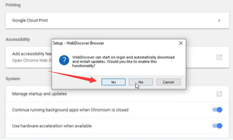 刪除 Google 上的 WebDiscover 瀏覽器