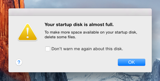 在Mac上啟動磁盤已滿