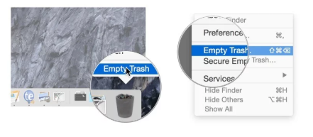 清空垃圾箱以刪除 Mac 上的鎖定文件