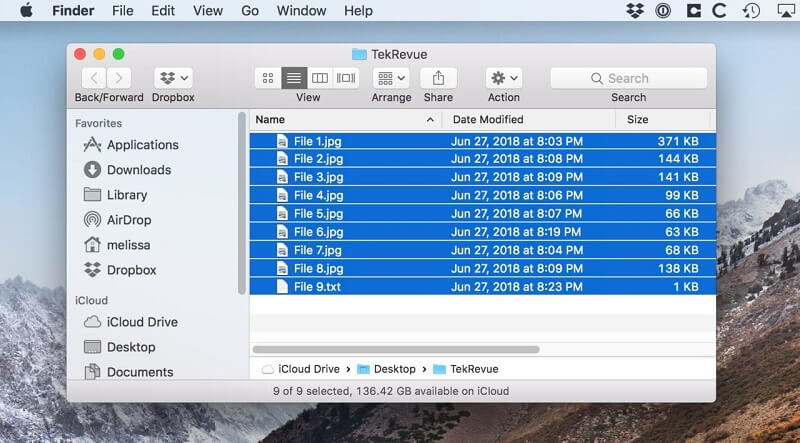 如何在Mac上選擇多個文件