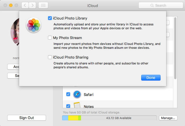 Mac上的icloud照片庫