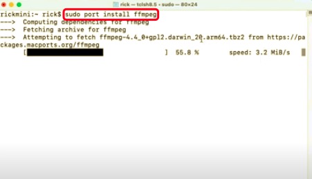 使用 MacPorts 在 Mac 上安裝 FFmpeg