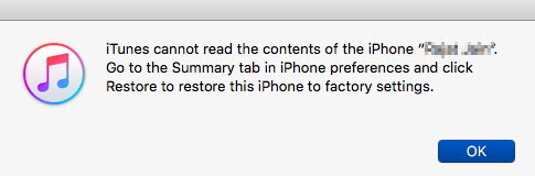iTunes無法讀取iPhone的內容