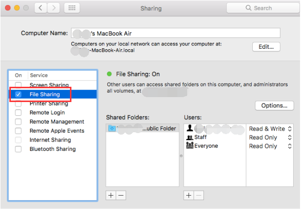 在Mac系統偏好設置中使用共享窗格