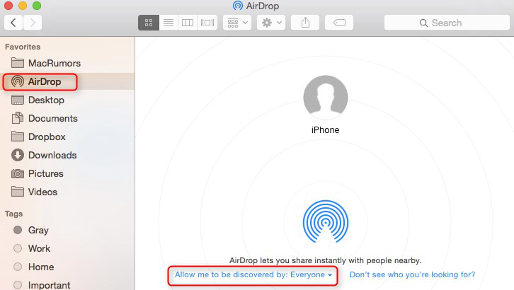 在 iOS 和 Mac 上打開 AirDrop