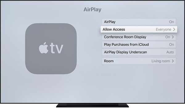 在Apple TV上打開AirPlay
