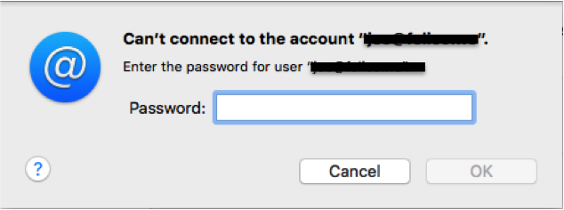  Mac郵件無法驗證帳戶名稱或密碼