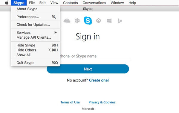 在Mac上卸載Skype