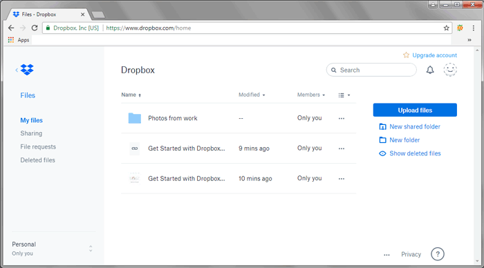 使用Dropbox傳輸文件