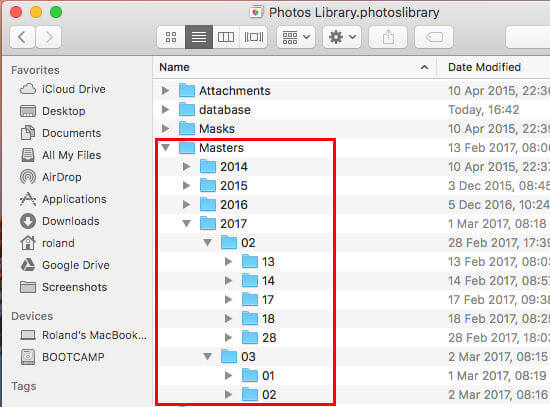 如何訪問存儲照片文件的位置