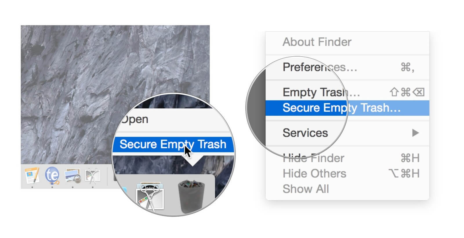 在Mac上永久刪除垃圾箱