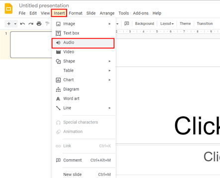 Google 投影片上的錄音