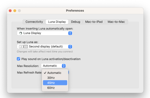 透過 Luna Display 使用 iMac 作為顯示器
