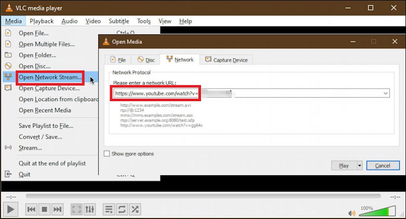 透過 VLC 從 YouTube 錄製音訊