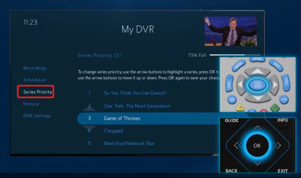 設定優先順序來修復 Spectrum DVR 不工作的問題