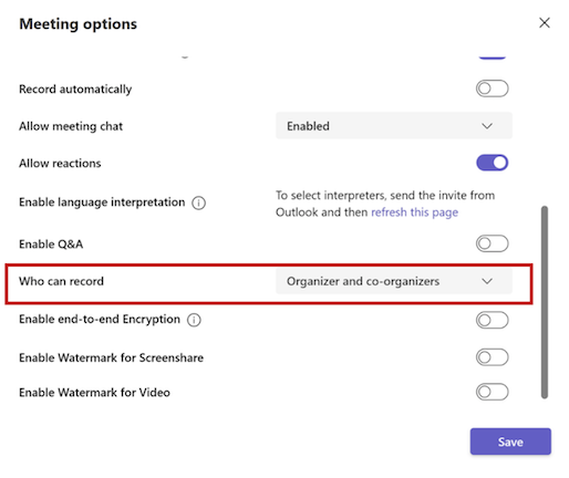 在 Microsoft Teams 上錄製準備工作