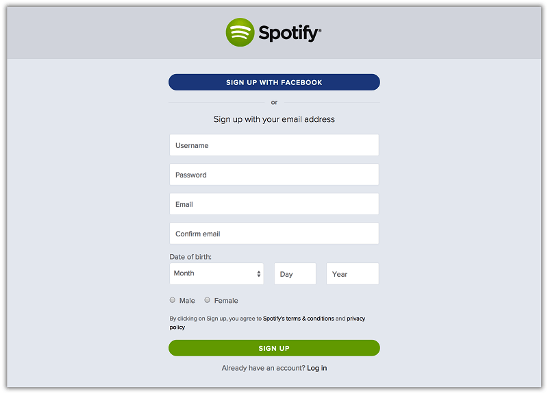 創建一個Spotify帳戶