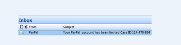 PayPal帳戶受限的網絡釣魚電子郵件在收件箱中看起來像