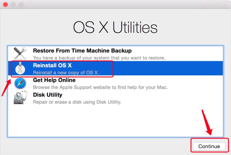 重新安裝並獲取 OS X El Capitan 以降級