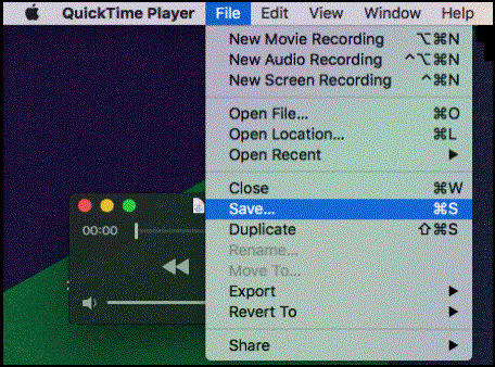 使用 QuickTime Player 保存 GIF