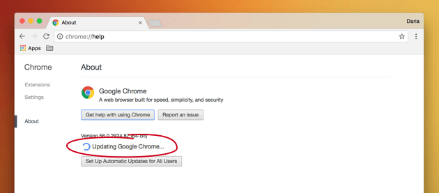 更新Google Chrome