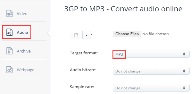 使用Aconvert將3GP轉換為MP3