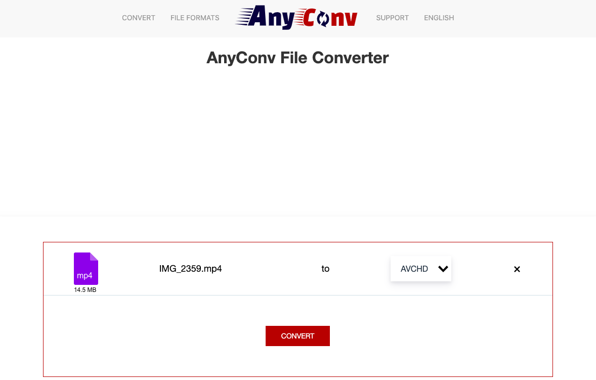 使用 AnyConv.com 將 MP4 轉換為 AVC