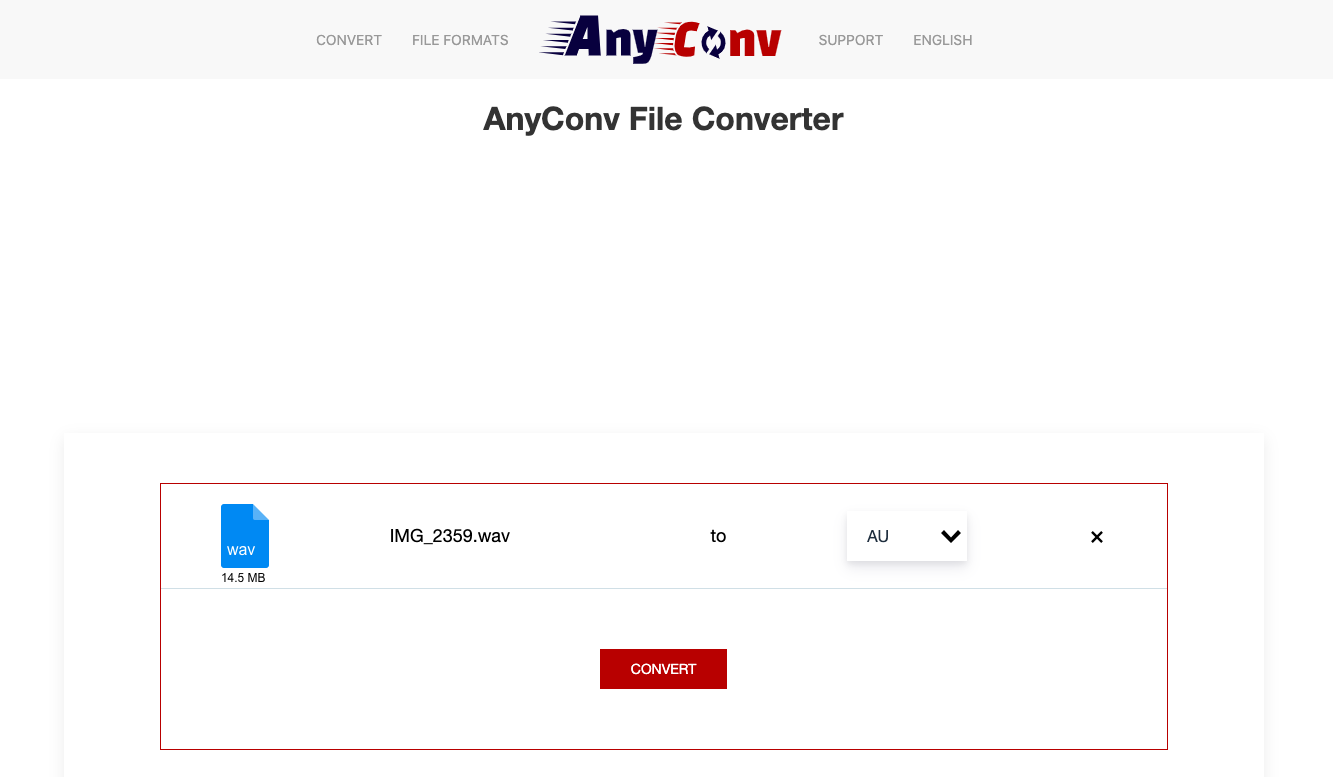 使用 AnyConv.com 將 WAV 轉換為 AU