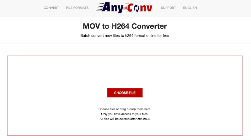 AnyConv：在線 MOV 到 H.264 轉換器