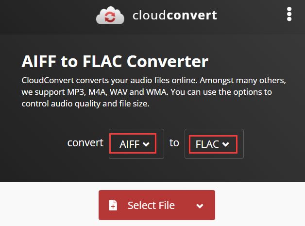 在線將 AIFF 轉換為 FLAC