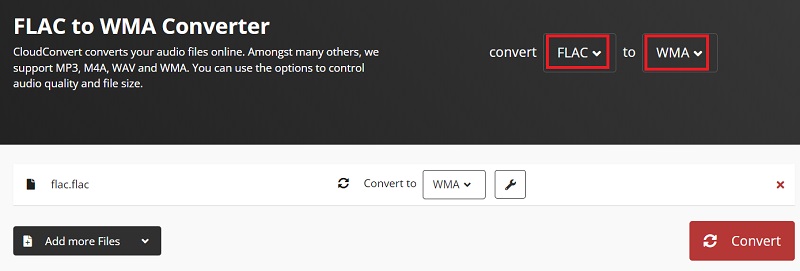 使用在線工具將 FLAC 轉換為 WMA