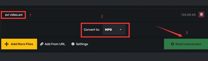 在線免費將 AVI 轉換為 MPG