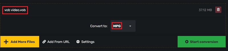 免費將 VOB 轉換為 MPG