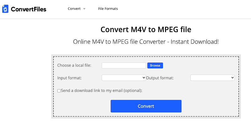 在 ConvertFiles.com 將 M4V 轉換為 MPEG