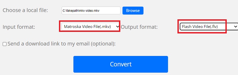 在線將 MKV 轉為 FLV