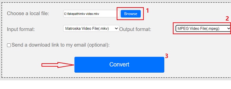 在線將 MKV 轉換為 MPEG 格式