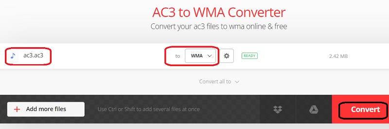 在線將 AC3 轉換為 WMA