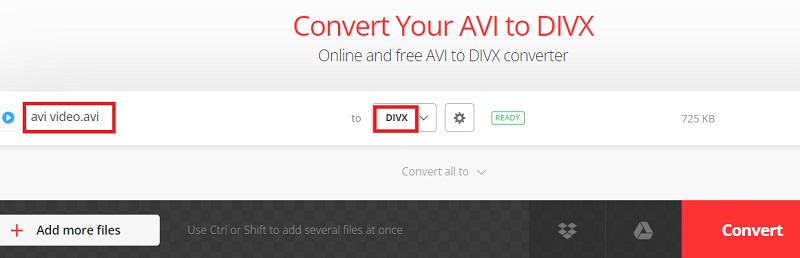使用在線程序將 AVI 轉換為 DivX 格式