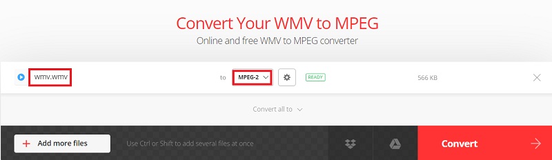 使用在線工具將 WMV 轉換為 MPEG2
