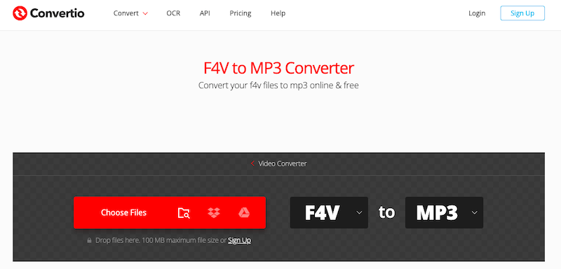 Convertio：在線 F4V 到 MP3 轉換器