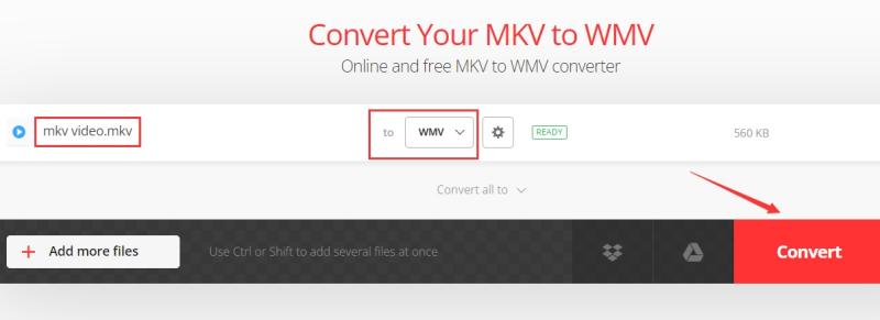 在線將 MKV 轉換為 WMV 格式