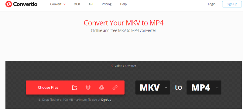 通過Convertio在Mac上將MKV轉換為MP4