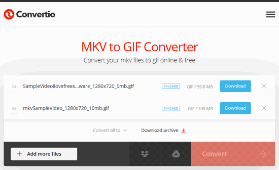 在線將 MKV 轉換為 GIF