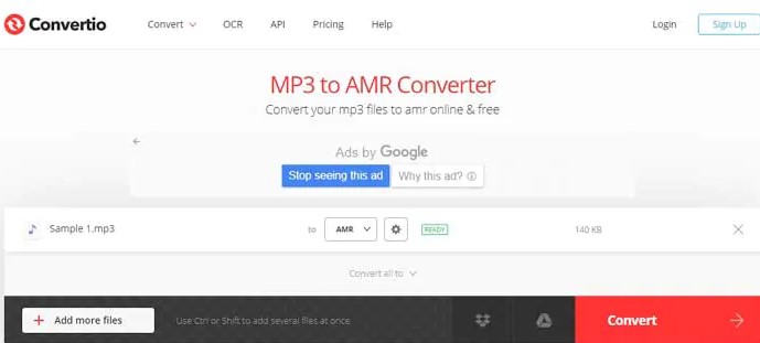 在線將 MP3 轉換為 AMR