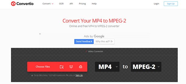 在線將 MP4 轉換為 MPEG2