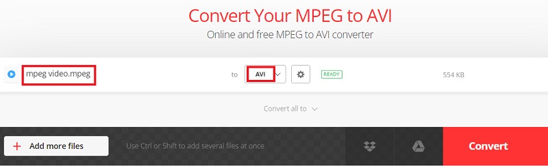 將 MPEG 在線轉換為 AVI