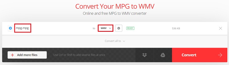 免費將 MPG 轉換為 WMV