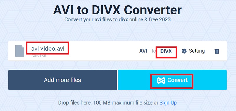 免費將 AVI 轉換為 DivX